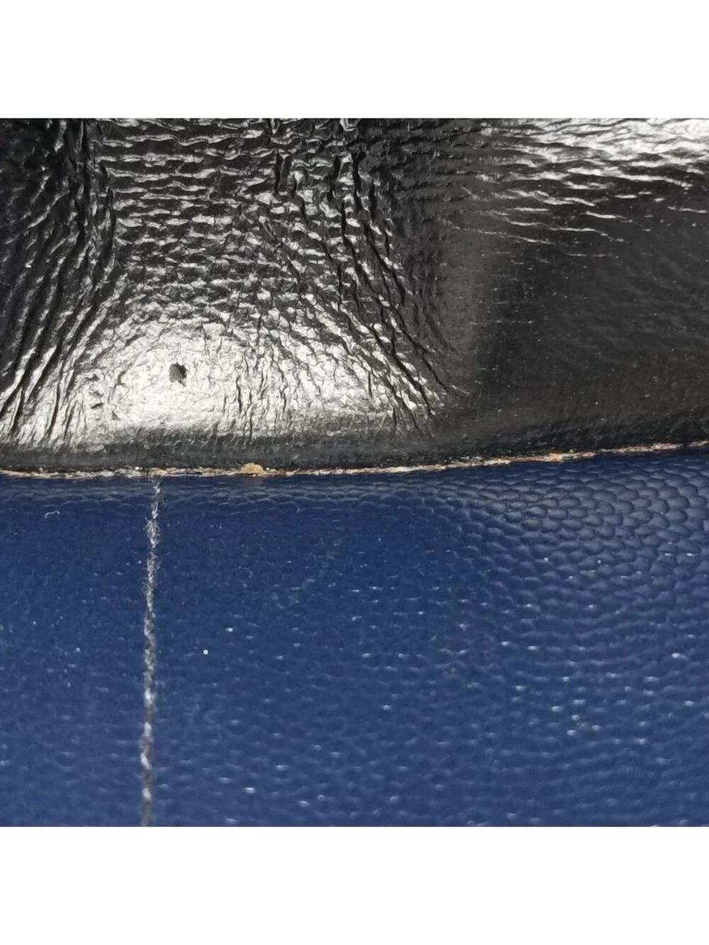 Saint Laurent Monogram Navy Caviar Leather Shoulder Bag